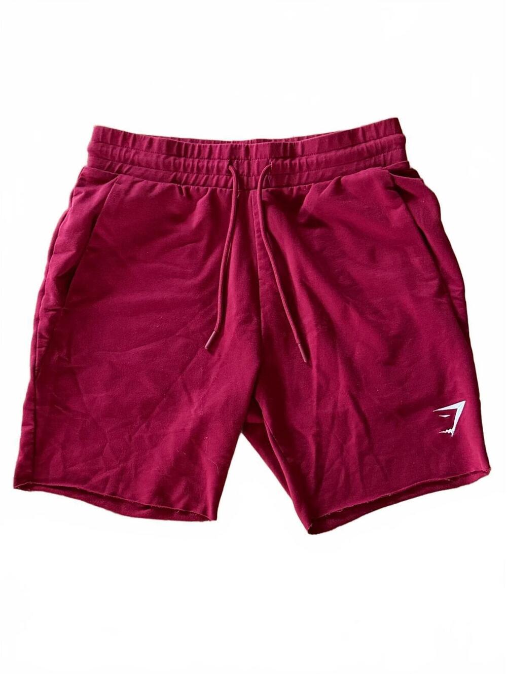Gymshark Men's Burgundy Athletic Shorts Size Small Elastic Waist Drawstring